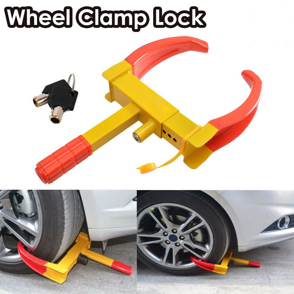 Heavy Duty Wheel Clamp Lock Vehicle Caravan Car Security Anti-theft w/ 2keys