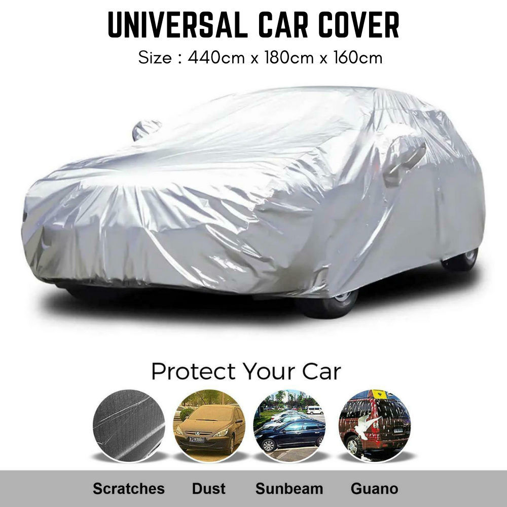 Weather Proof Car Cover Universal Size Waterproof Rain/UV/Dust Resistant L