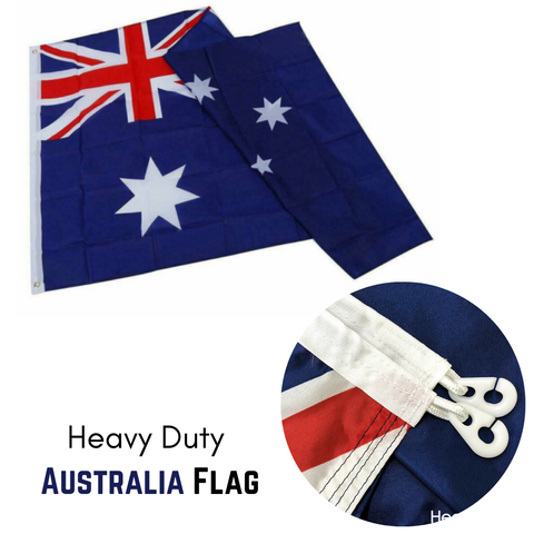 HEAVY DUTY Australian Flag Size 1800x900 With Polyester Sister Clips