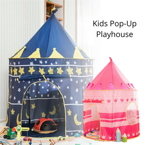 Kids Playhouse Play tent Pop Up Castle Princess Indoor Outdoor Girls Boys Gift