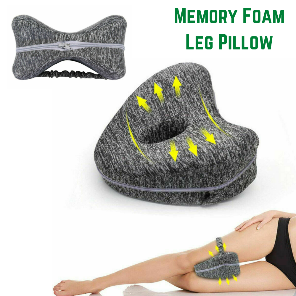 Memory Foam Leg Pillow Cushion Knee Support Pain Relief Washable Cover