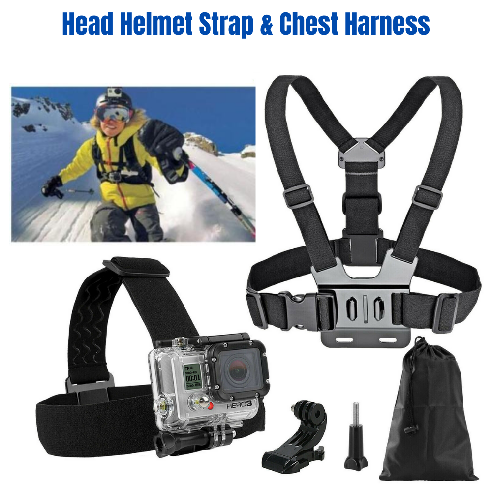 Head Helmet Strap Chest Harness Mount GoPro 9 8 7 6 5 Go Pro Accessorises Chesty