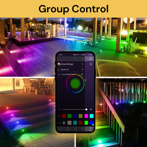 4 Pack LED RGB Bluetooth Smart Garden Lights