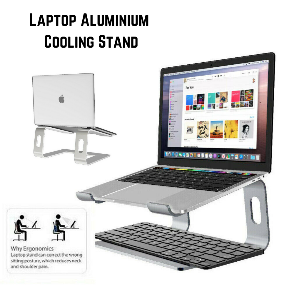 Universal Ergonomic Aluminium Cooling Elevator for Laptop Stand Portable 11-17'