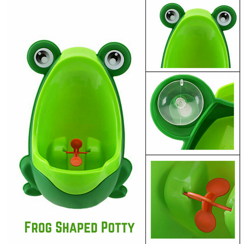 Kid Baby Potty Toilet Training Urinal Boys Pee Trainer Cute Frog Shaped Bathroom