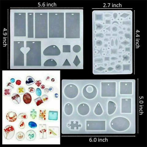 290pcs DIY Jewelry Mould Handmade Crystal Mould Set Silicone Resin Mold Kit