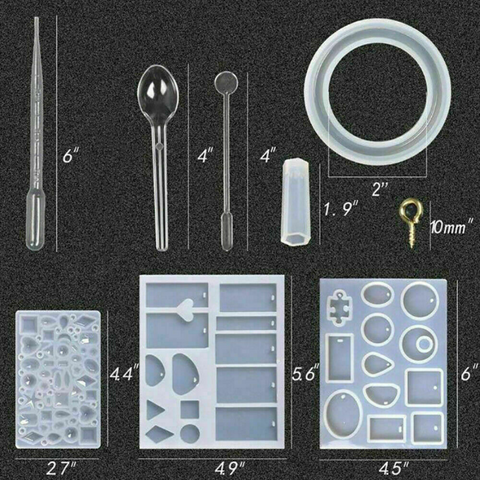 290pcs DIY Jewelry Mould Handmade Crystal Mould Set Silicone Resin Mold Kit