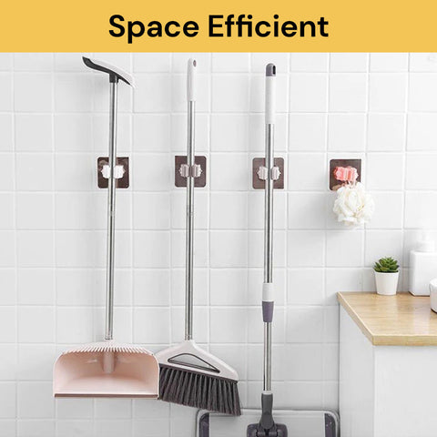 2 Pack Wall Mounted Mop Organizer