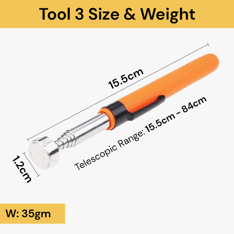 5 Pcs Telescopic Adjustable Magnetic Pick Up Tools