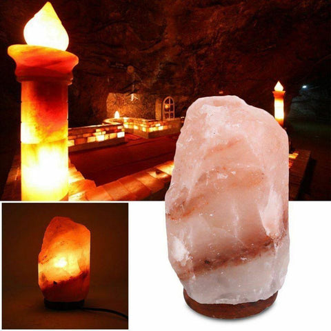 Himalayan Salt Lamp Natural Crystal Rock Shape Dimmer Switch Night Light 1-7 kg