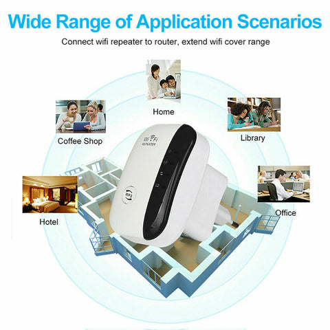 300Mbps Wifi Extender Repeater Range Booster AP Router Wireless-N 802.11 AU Plug