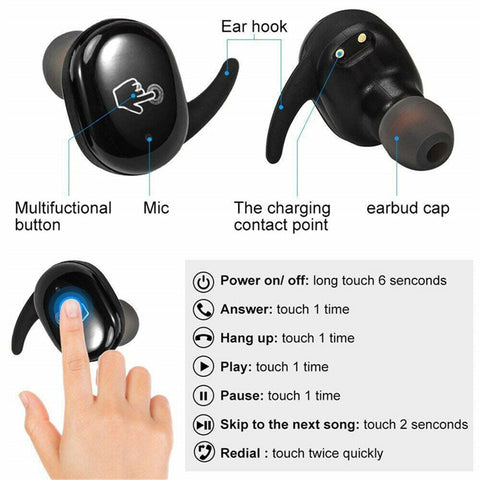 Bluetooth 5.0 Wireless Headphones TWS Earphones Mini In Earbuds For IOS Android