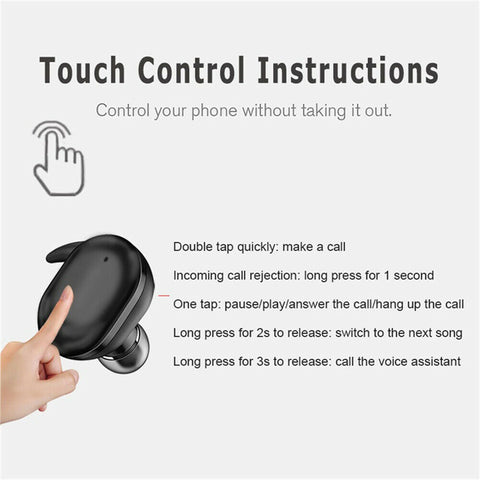 Bluetooth 5.0 Wireless Headphones TWS Earphones Mini In Earbuds For IOS Android