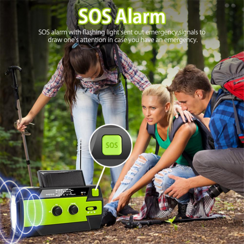 4000mAh Hand Crank Flashlight Radio