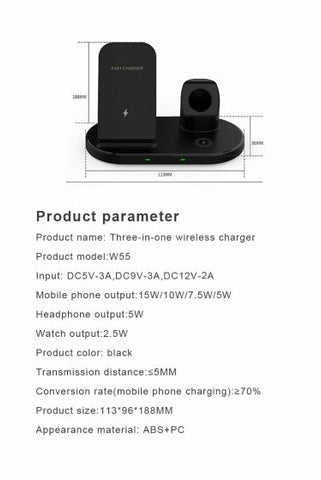 3 In 1 Desktop Wireless Charger