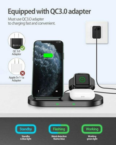 3 In 1 Desktop Wireless Charger