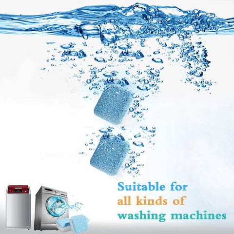 12 Pieces Solid Washing Machine Cleaner Effervescent Tablet Washer Cleaner for Bath Room Kitchen