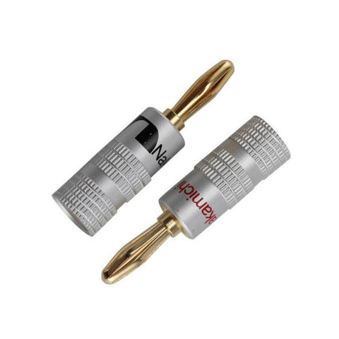 2pcs  24K Gold Plated Speaker Cable Wire Connector 4mm Banana Plug