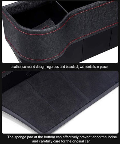 2Pcs Car Seat Gap Filler Organizer Storage Box Front Seat Console Side Pocket for Cellphones Keys Cards Wallets Sunglasses