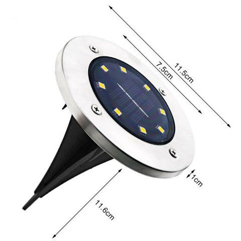 4Pcs LED Solar Powered In-Ground Lights