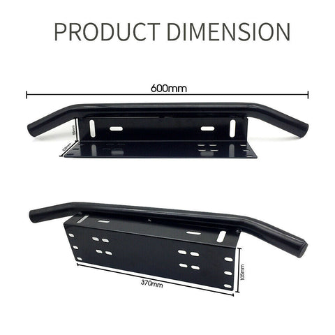 23" License Plate Frame Holder with Bull Bar Bumper & Mount Light LED Bracket