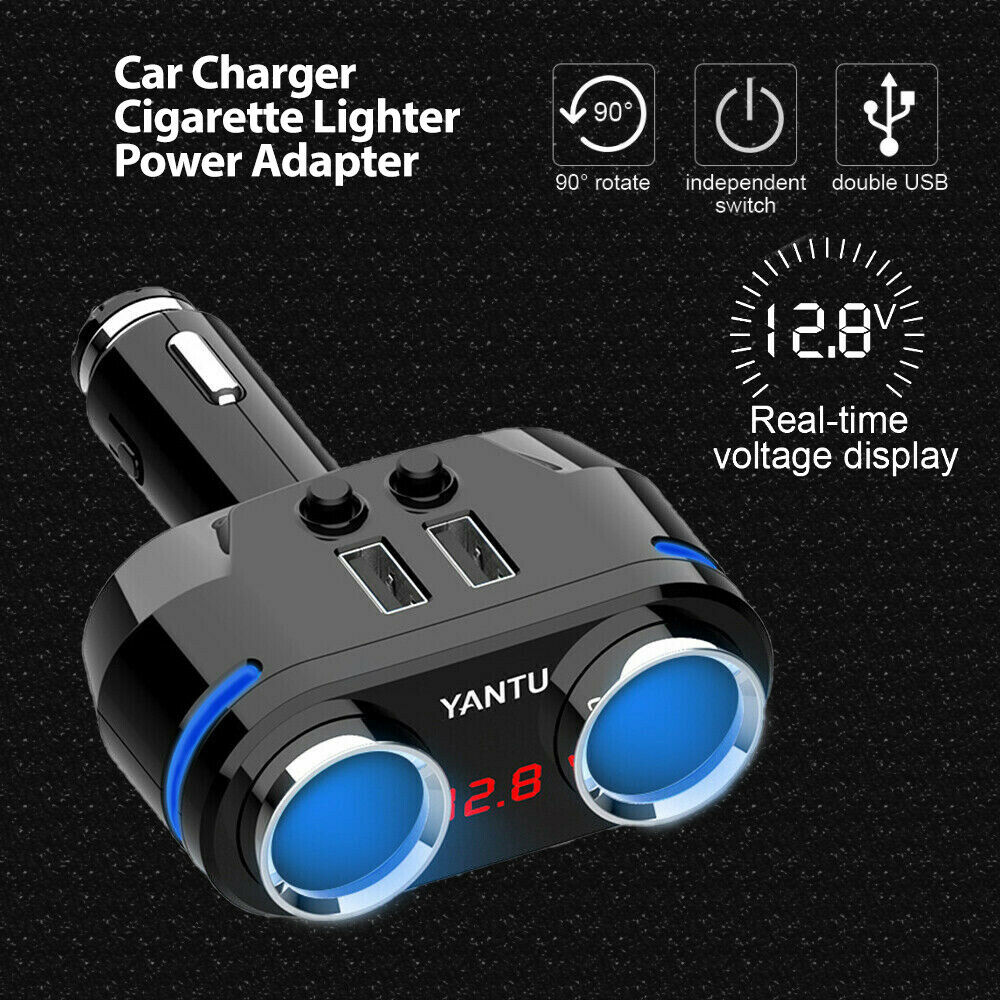 Car Charger Cigarette Lighter Power Adapter 12V 3.1A Dual USB Socket Splitter