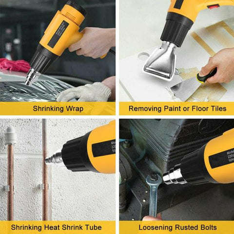 2000W Electric Heating Hot Air Heat Gun Tool 400-650â„ƒ Temperature with Nozzles