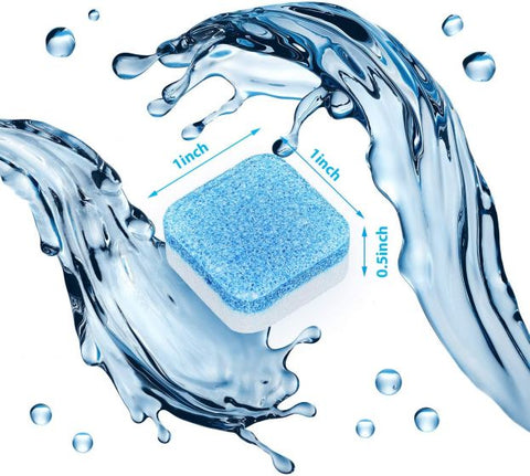 12 Pieces Solid Washing Machine Cleaner Effervescent Tablet Washer Cleaner for Bath Room Kitchen