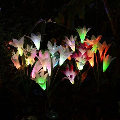 2Pcs Solar Garden Flower Light