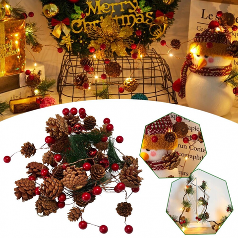 2M 20LEDs Christmas Decoration Pinecone Red Berry Garland String Lights Fairy Lights