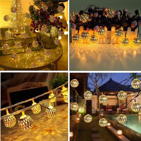 20Led 5M String Lights Solar Bulb Lamp Ball Design String Light For Indoor Outdoor Bedroom Patio Lawn Garden