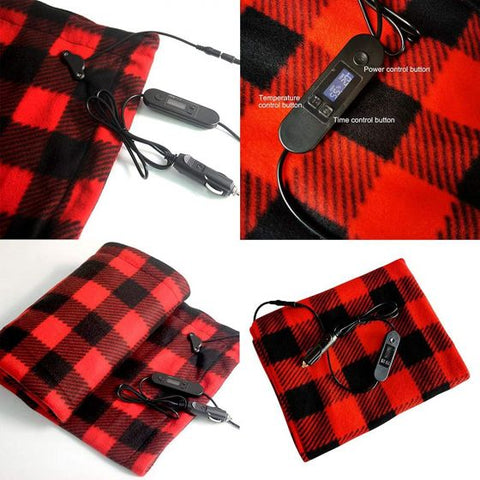 12V Multi-functional Electric Heated Car Blanket for Car Truck Boats & RV (Red)