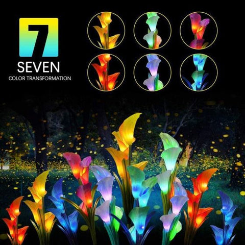 2Pcs Solar Garden Flower Light