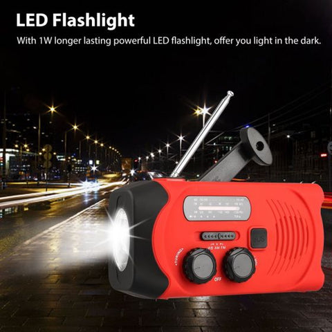 2000mAh Hand Crank Flashlight Radio