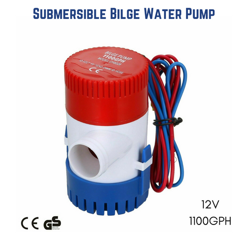 12V 1100GPH Submersible Bilge Water Pump Fishing Boat Caravan Campervan Camping