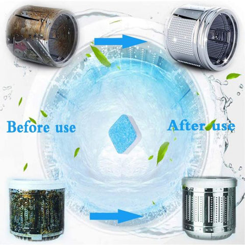 12 Pieces Solid Washing Machine Cleaner Effervescent Tablet Washer Cleaner for Bath Room Kitchen