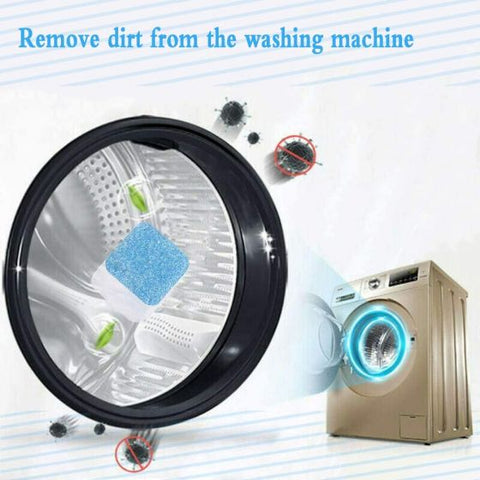 12 Pieces Solid Washing Machine Cleaner Effervescent Tablet Washer Cleaner for Bath Room Kitchen