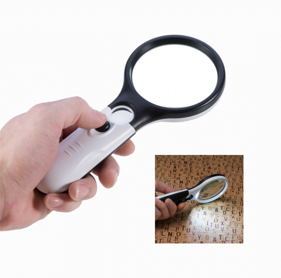 3 LED Light 45X Handheld Magnifier Reading Magnifying Glass Lens for Reading Small Prints, Coins, Map, Jewelry, Hobbies & Crafts