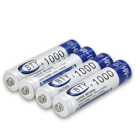 4pcs 1000mAh AAA Rechargeable Battery NI-MH 1.2V Recharge Batteries