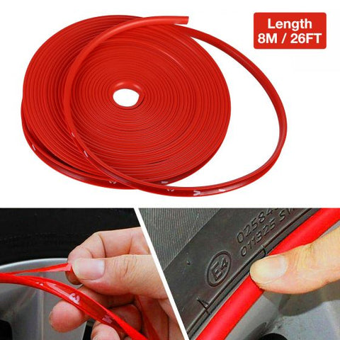 8M Car Wheel Hub Rim Edge Protector Ring Tire Guard Sticker Rubber Strip