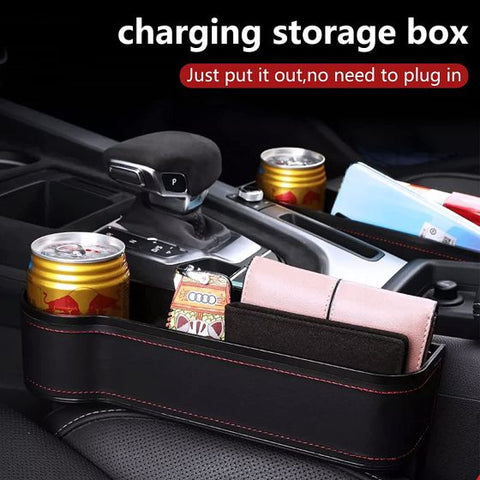 2Pcs Car Seat Gap Filler Organizer Storage Box Front Seat Console Side Pocket for Cellphones Keys Cards Wallets Sunglasses