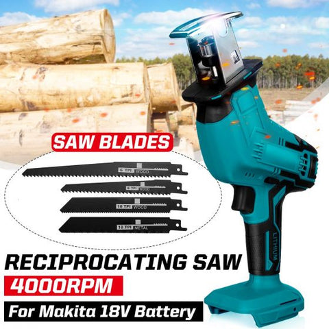 18V 4000rpm/min Cordless Electric Reciprocating Saw Variable Speed Metal Wood Cutting Tool Electric Saw for 18V Battery