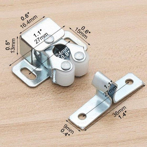 1Set Double Roller Strong Hold Cupboard Cabinet Door Catches for Home Furniture Cabinet Cupboard