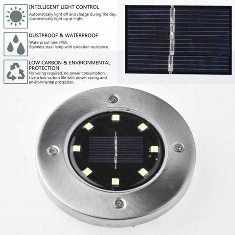 4Pcs LED Solar Powered In-Ground Lights