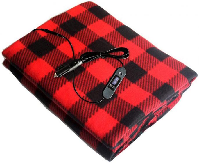 12V Multi-functional Electric Heated Car Blanket for Car Truck Boats & RV (Red)