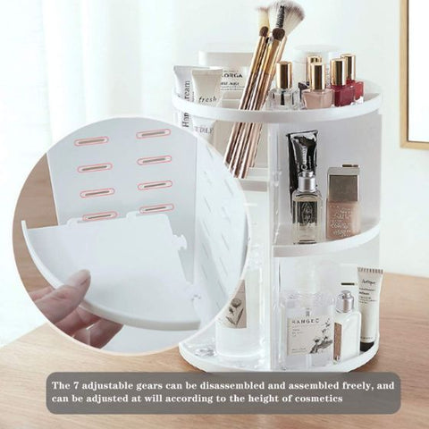 360 Degree Rotating dressing case Plastic Makeup Cosmetics Storage Box Skin Care Products Storage Rack