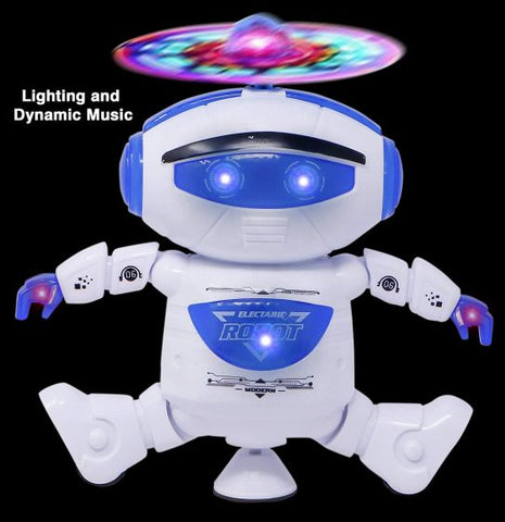 360 Rotation Electric Smart Space Walking Dancing Robot With Music & 3D Light - Multicolor