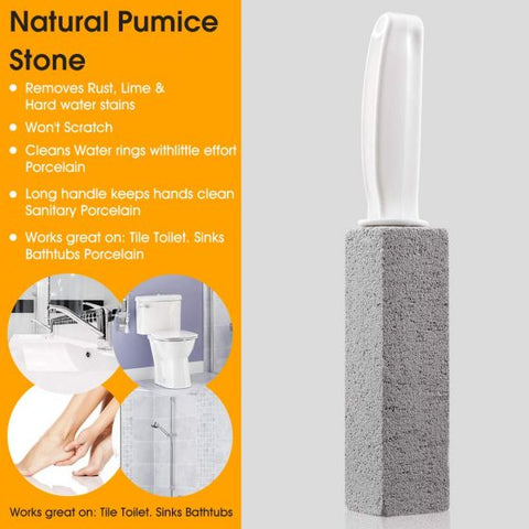 2PCS Premium Toilet Bowl Cleaning Stone with Handle, Pumice Stone Toilet Bowl Cleaner, Easy to Remove Unsightly Toilet Rings, Tile, Toilets, Sinks, Bathroom, Bathtubs, Hardwater, Lime, Rust