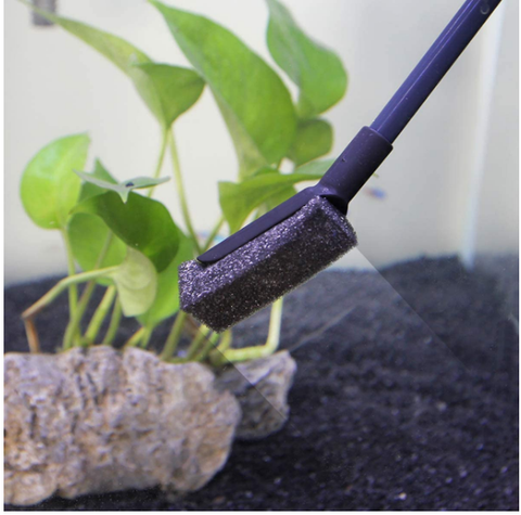 4 in 1 Aquarium Tank Cleaner Set Plant Cleaner Brush Gravel Rake Net Fork Sponge Cleaning Algae Water Grass Scraper