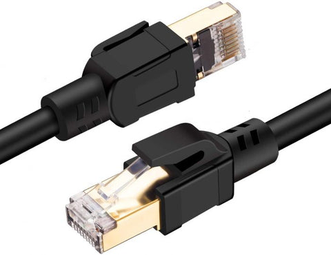 10M High Speed 26AWG Cat8 LAN Network Cable 40Gbps, 2000Mhz with Gold Plated RJ for Modem, Router/Gaming/Xbox45 Connector